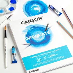Picture 2 of Aquarelpapier Canson Graduate Watercolour 20vel 250gr A5 natuurlijk wit