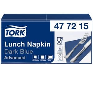 Picture 1 of Lunchservet Tork Advanced 1/4 vouw 2-laags 328x325mm 200 vel donkerblauw 477215