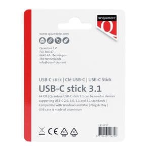 Picture 2 of USB stick 3.1 Quantore USB-C 64GB zilver