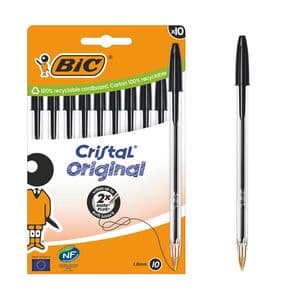 Picture 2 of Balpen Bic Cristal medium zwart blister à 10 stuks