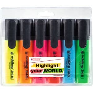 Picture 1 of Markeerstift edding 345 2-5mm assorti set à 6 stuks