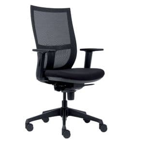 Picture 1 of Bureaustoel Euroseats Curve kunststof voetenkruis zwart
