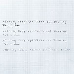 Picture 5 of Tekenset rOtring Isograph college 0.2mm, 0.3mm en 0.5mm set à 3 stuks