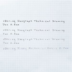 Picture 5 of Tekenset rOtring Isograph college 0.2mm, 0.3mm en 0.5mm set à 3 stuks