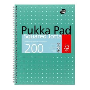 Picture 1 of Collegeblok Pukka Pad Jotta A4 ruit 5x5mm 4-gaats 200 pagina's 80gr groen
