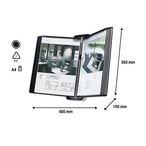 Picture 2 of Zichtpanelensysteem wand Tarifold VEO PP A4 met 10-tassen zwart