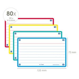 Picture 2 of Flashcard Oxford 2.0 75x125mm 80 vel 250gr lijn assorti