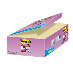 Picture 1 of Memoblok 3M Post-it 622 Super Sticky 47.6x47.6mm geel 21 + 3 gratis