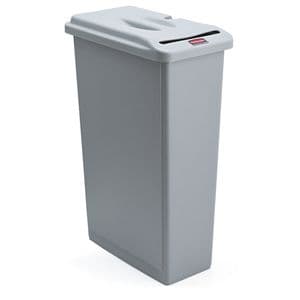 Picture 1 of Afvalbak Rubbermaid Slim Jim vertrouwelijke documenten 87 liter grijs