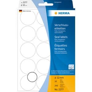 Picture 1 of Etiket HERMA 2277 rond 32mm transparant 240 stuks