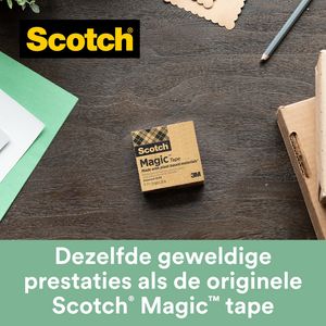 Picture 3 of Plakbandhouder Scotch C38 recycled zwart + 3rol magic tape 900 19mmx33m