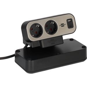 Picture 4 of Stekkerdoos Brennenstuhl bureau Estilo 10 voudig inclusief 1 USB C, 1 USB A, 2 meter zilver/zwart
