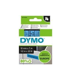 Picture 1 of Labeltape Dymo LabelManager D1 polyester 12mm zwart op blauw