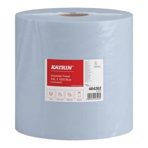 Picture 1 of Poetspapier Katrin Industrial extra groot 3-laags 1000 vel blauw 464262