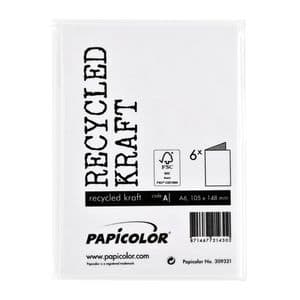 Picture 3 of Correspondentiekaart Papicolor dubbel 105x148mm kraft wit pak à 6 stuks
