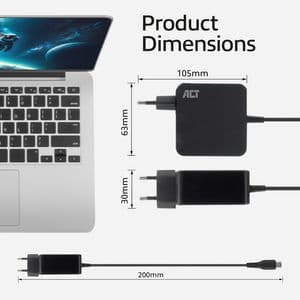 Picture 7 of Laptop Oplader ACT USB-C Power Delivery 65W 2mtr