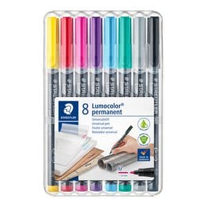 Picture 1 of Viltstift Staedtler Lumocolor 317 permanent M set à 8 kleuren