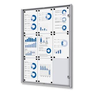 Picture 1 of Vitrinebord Quantore voor binnen 9x A4 zilver