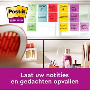 Picture 2 of Memoblok 3M Post-it 655 76mmx127mm Super Sticky Oasis 5 stuks