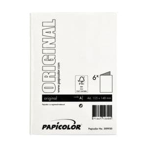 Picture 3 of Correspondentiekaart Papicolor dubbel 105x148mm hagelwit pak à 6 stuks