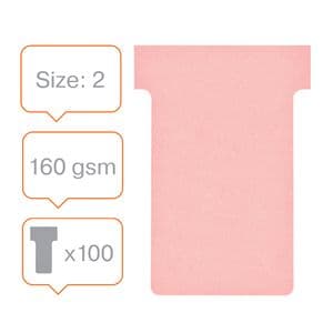 Picture 7 of T-kaart Nobo nr.2 48mm roze 100 stuks