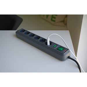 Picture 3 of Stekkerdoos Brennenstuhl overspanningsbeveiliging 6 voudig 1.5m zwart