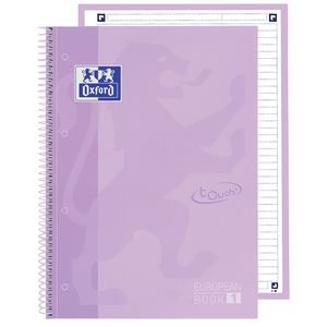 Picture 2 of Notitieboek Oxford Touch Europeanbook A4+ 4-gaats lijn 80vel pastel paars