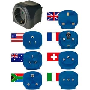 Picture 9 of Reisstekker Brennenstuhl adapter wereld 150 landen met aarding zwart