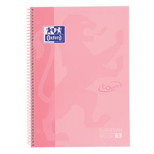Picture 1 of Notitieboek Oxford Touch Europeanbook A4+ 4-gaats lijn 80vel pastel roze
