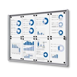 Picture 1 of Vitrinebord Quantore voor binnen 8x A4 zilver