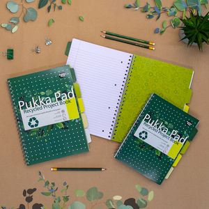 Picture 6 of Projectboek Pukka Pad Recycled A4 lijn 5-tabs 4-gaats 200 pagina's 80gr groen