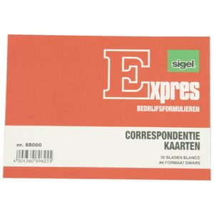 Picture 1 of Correspondentiekaart Sigel Expres A6 blanco ivoorkarton pak à 50 stuks