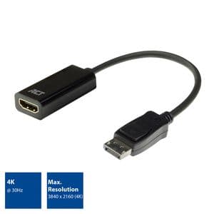 Picture 3 of Adapter ACT DisplayPort naar HDMI 4K 0.15 meter