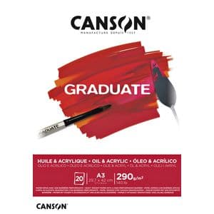 Picture 1 of Schilderpapier Canson Graduate Oil & Acrylic 20vel 290gr A3 natuurlijk wit