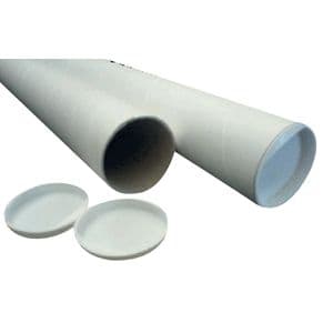 Picture 1 of Verzendkoker CleverPack A2 450x50x1.5 met doppen wit pak à 5 stuks