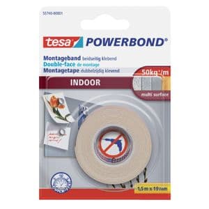 Picture 1 of Dubbelzijdig montagetape tesa® Powerbond Indoor 1,5mx19mm wit