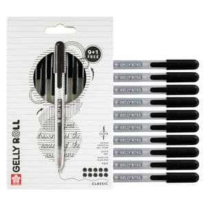 Picture 4 of Gelschrijver Sakura Gelly Roll Classic 08 klikfunctie zwart 10 stuks