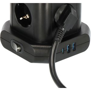Picture 4 of Stekkerdoos Brennenstuhl toren 8 voudig met 2x USB A 1x USB C PD zwart