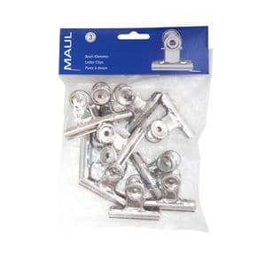 Picture 9 of Papierklem MAUL Bulldog 50mm capaciteit 20mm zilver 10 stuks