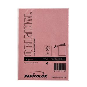 Picture 3 of Correspondentiekaart Papicolor dubbel 105x148mm rood pak à 6 stuks