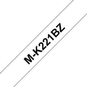 Picture 1 of Labeltape Brother P-touch M-K221BZ ongelamineerd 9mm zwart op wit