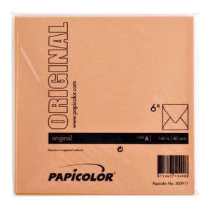 Picture 3 of Envelop Papicolor 140x140mm oranje pak à 6 stuks