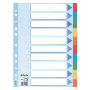 Picture 5 of Tabbladen Esselte Standaard A4 10-delig karton 11-rings met voorblad assorti