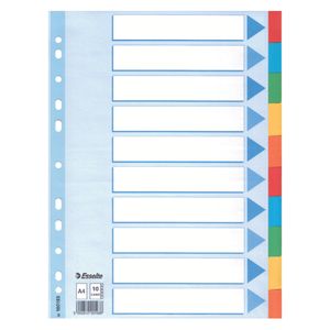 Picture 5 of Tabbladen Esselte Standaard A4 10-delig karton 11-rings met voorblad assorti