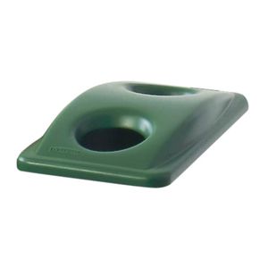 Picture 1 of Deksel Rubbermaid Slim Jim Vented inwerpopening voor flesjes en blikjes groen