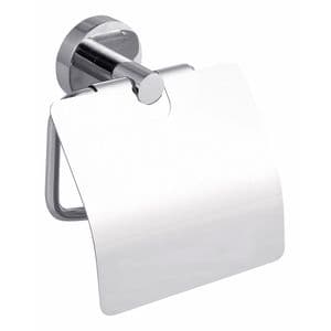 Picture 1 of Toiletrolhouder met deksel tesa® Smooz hoogglans verchroomd metaal zelfklevend