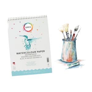 Picture 4 of Aquarelblok Qrea A4 20 vel 200gr spiraal