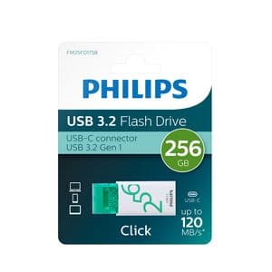 Picture 1 of USB stick 3.2 Philips Click USB-C 256GB groen