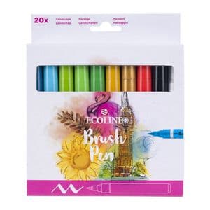 Picture 2 of Brushpen Talens Ecoline set à 20 stuks landschap