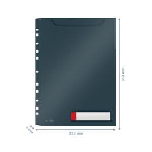Picture 3 of Insteekmap U-model Leitz Cosy harmonica A4 met perforatiestrip PP grijs